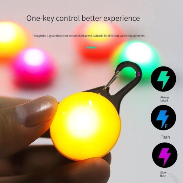 LED Luminous Pet Round Pendant Luminous Dog Tag Pet Charm Dog Flashing Tag Dog Collar Light, Suitable For Pets To Walk At Night - Image 10